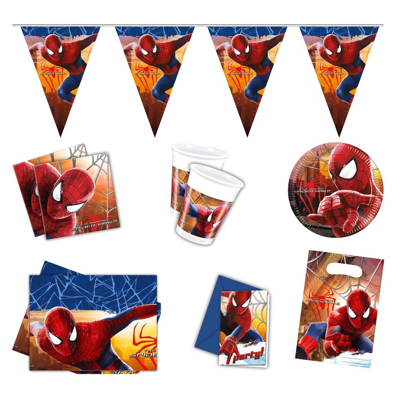 54 piece children's Spiderman party set