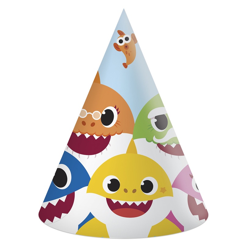 6 Baby Shark Fun in the Sun party hats