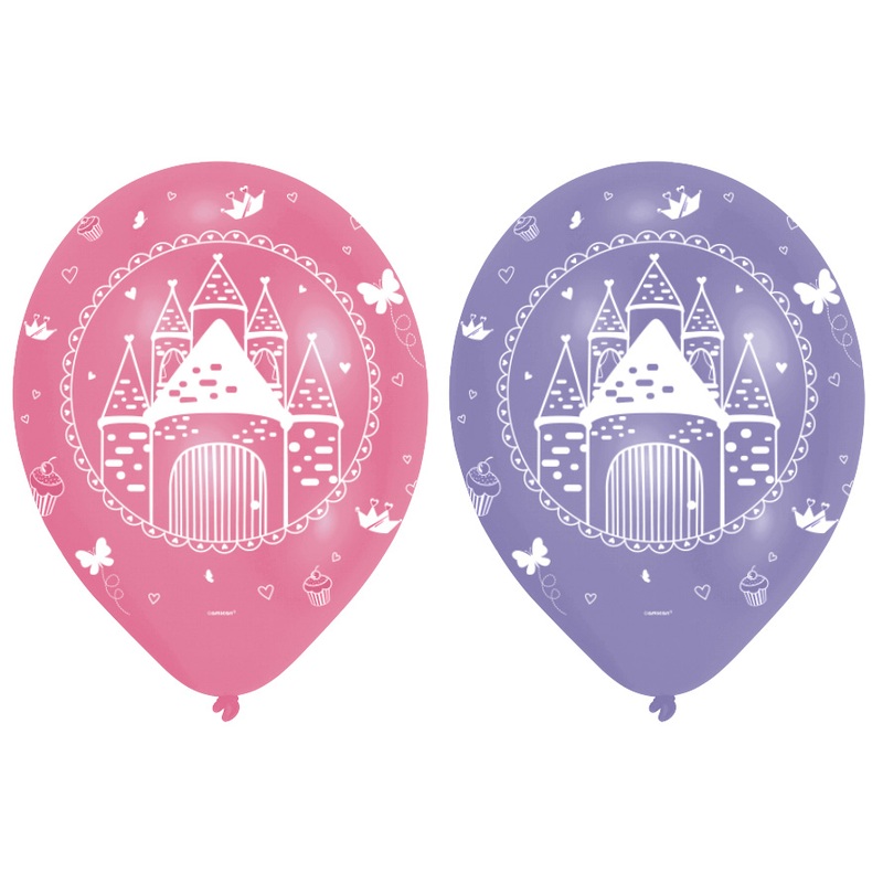 6 fairy tale castle princess balloons