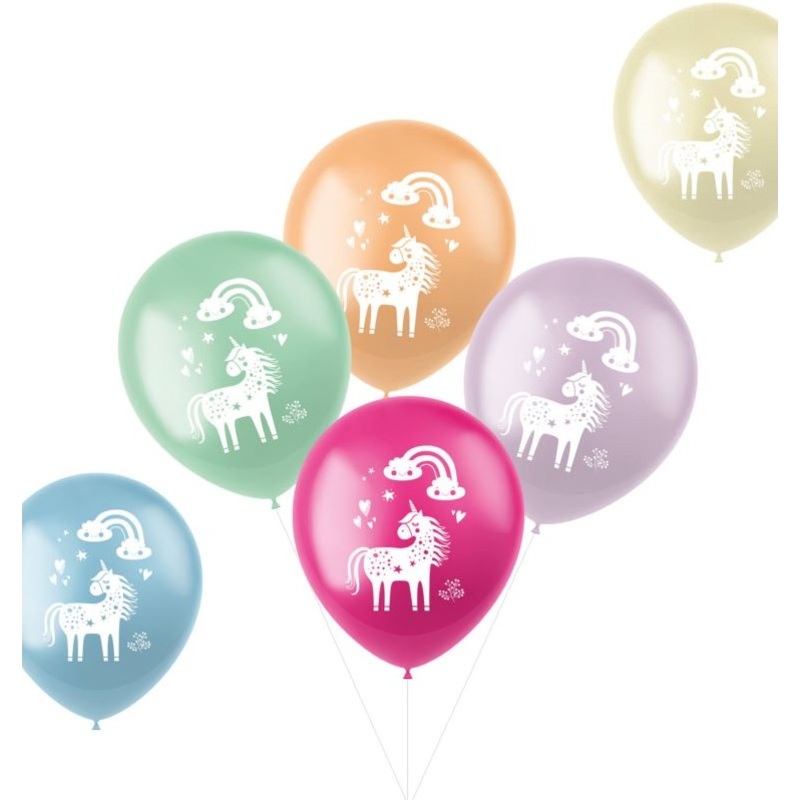 6 Glady Unicorn latex balloons 33cm