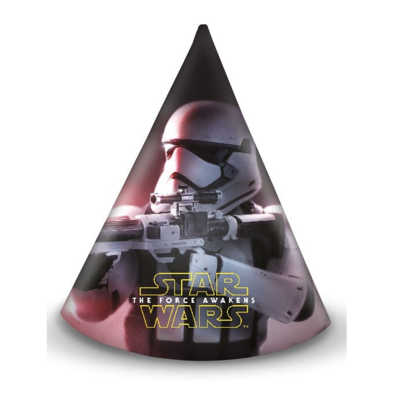 6 Star Wars The Force party hats 16cm