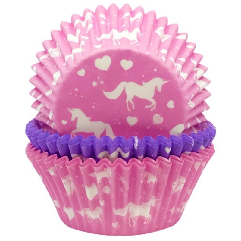 75 Golden Unicorn Muffin Cases