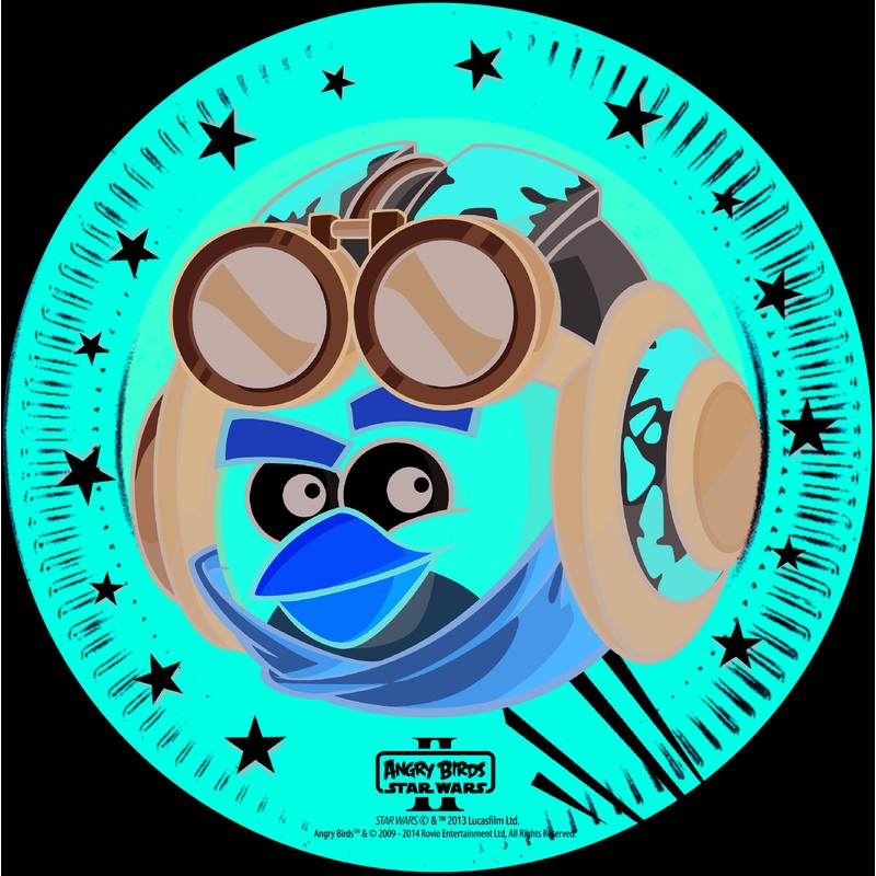 8 Angry Birds Star Wars paper plates 23cm