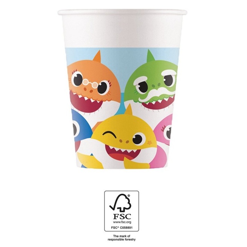 8 Baby Shark Fun in the Sun cups 200ml