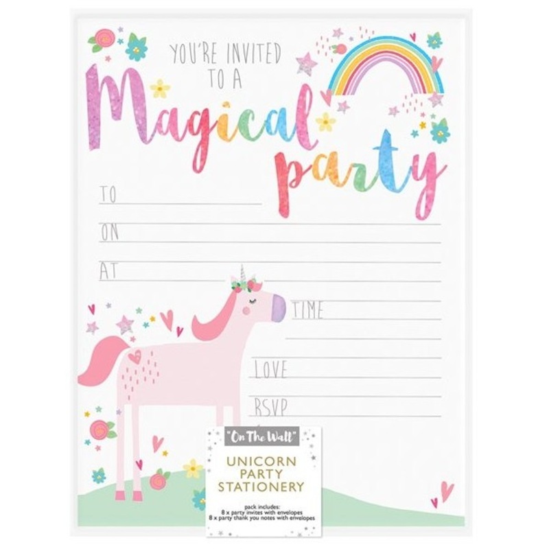 8 Magical Party Invitation & Thank You Cards