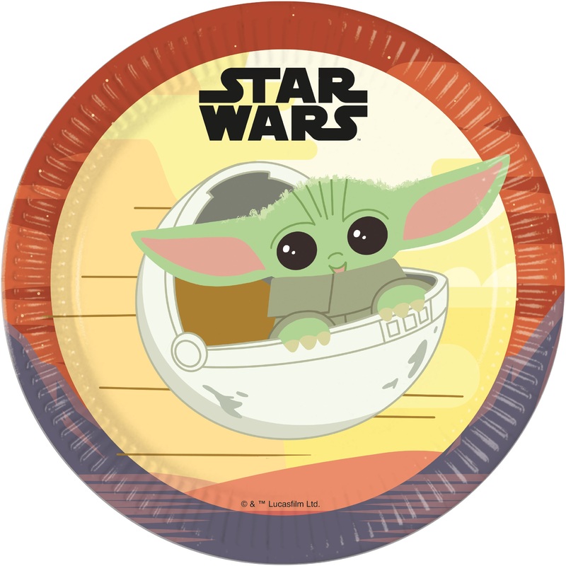 8 Mandalorian Universe FSC paper plates 23cm