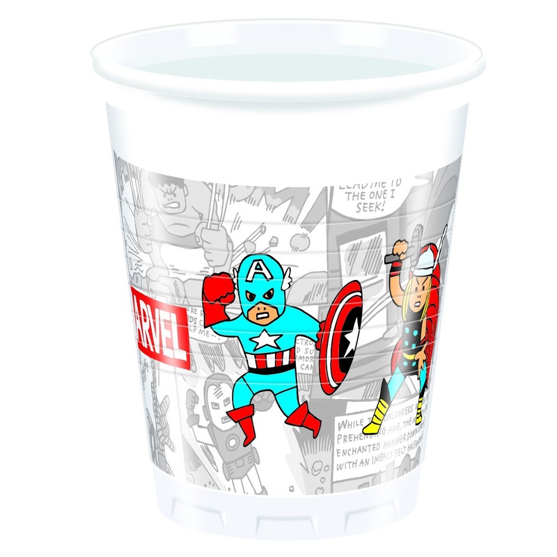 8 Marvel Comic Heroes Cups 200ml