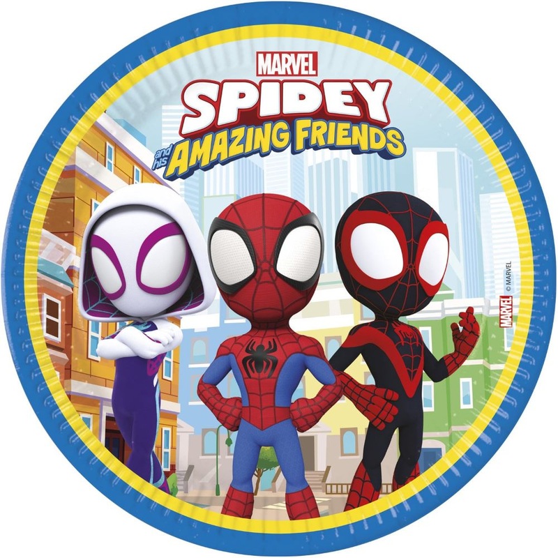 8 paper plates Spidey and Friends 23cm