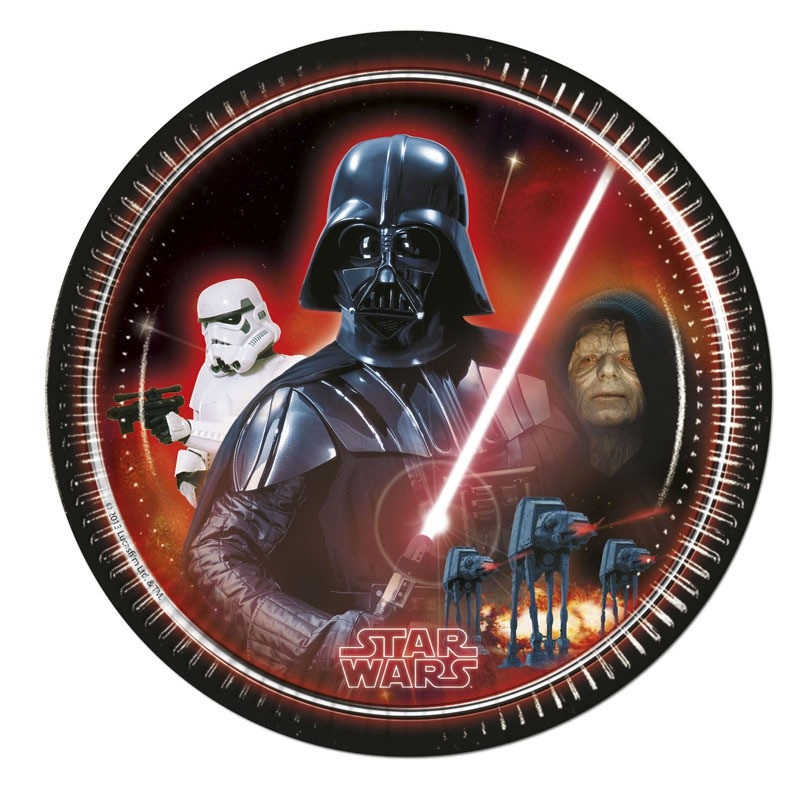 8 Star Wars Galaxy Villains paper plates 23cm