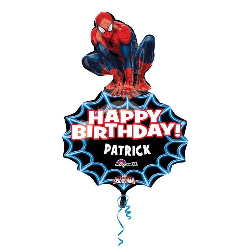 Individual Spiderman birthday balloon