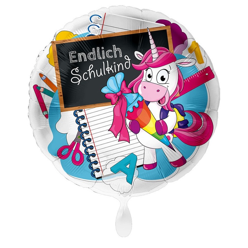 Unicorn Foil Balloon Finally School Child 43cm