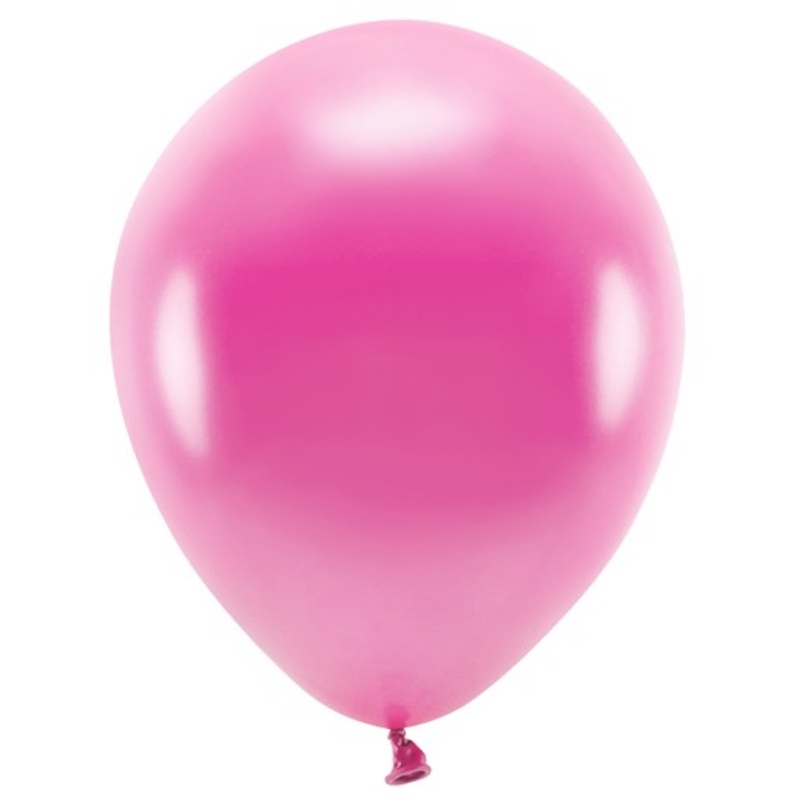 10 Eco metallic balloons pink 26cm