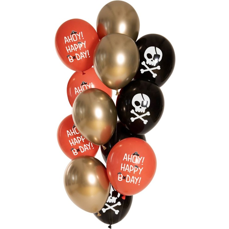 12 Ahoy Captain Birthday Balloons 33cm