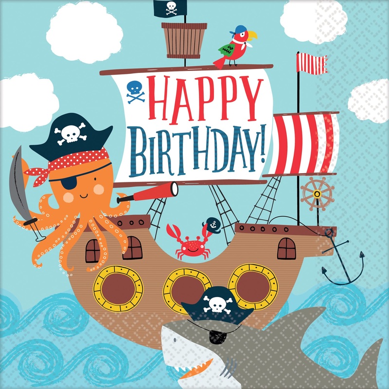 16 sea ahoy napkins 33cm