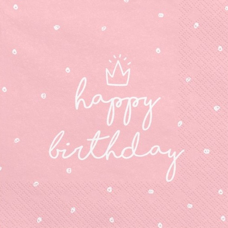 20 My Birthday napkins pink 33cm