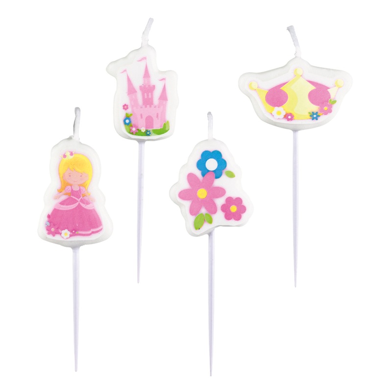 4 Princess Isabella cake candles 6cm