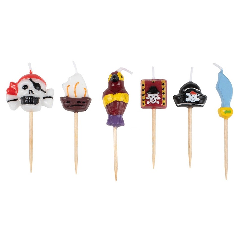 6 birthday pirate cake candles