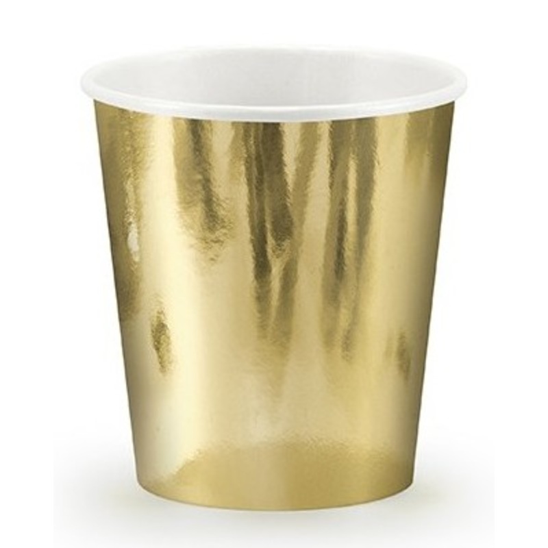 6 gold rush paper cups 180ml