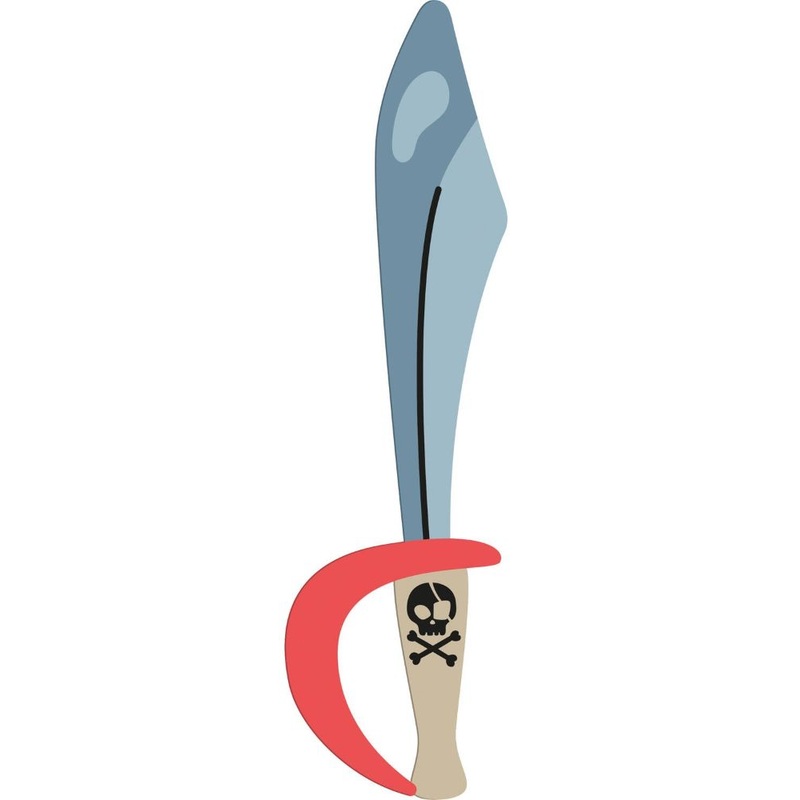 6 Kaper-Crew Pirate Party Sword Decorations 27cm
