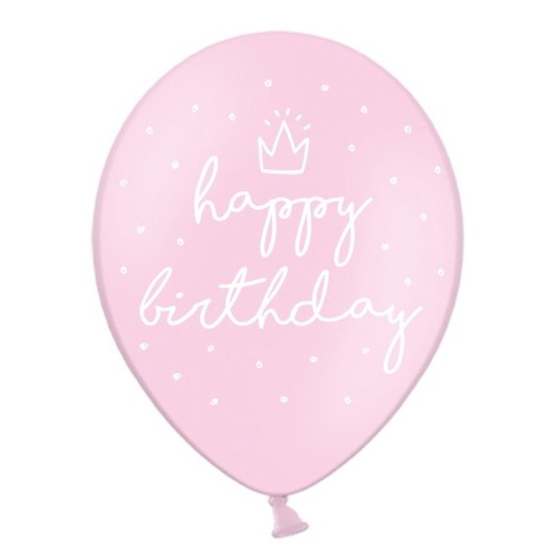 6 My Birthday balloons pink 30cm