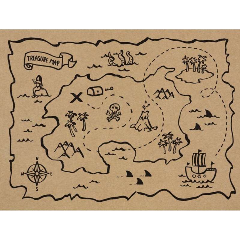 6 South Sea pirate placemats 40 x 30cm