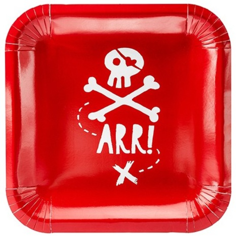 6 South Seas pirate paper plates 20cm