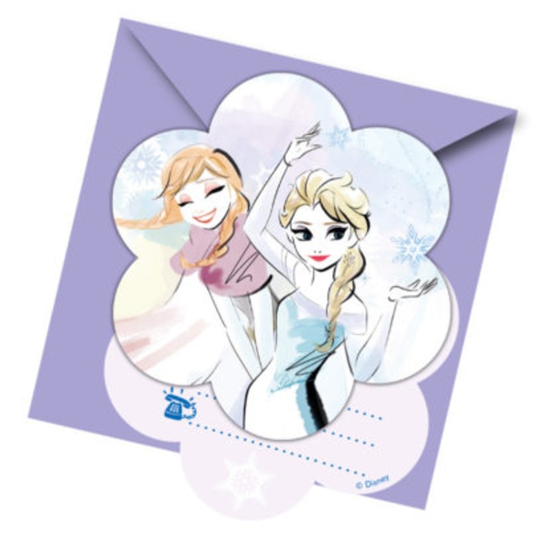 6 Sparkled Frozen invitation cards