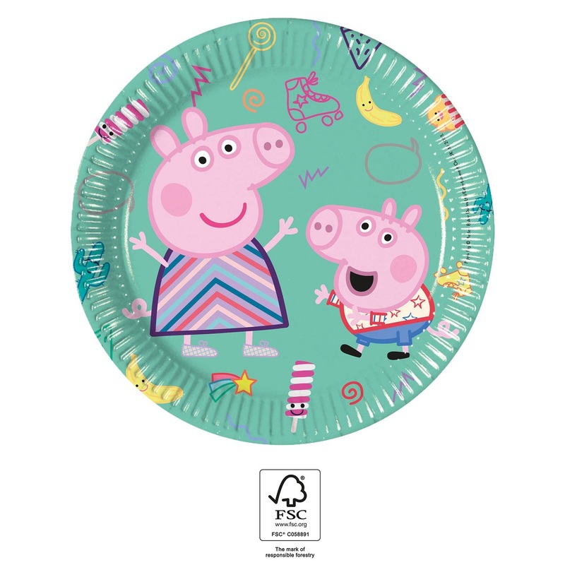 8 Peppa Pig game day paper plates 20cm