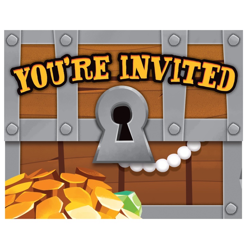 8 pirate crew invitation cards