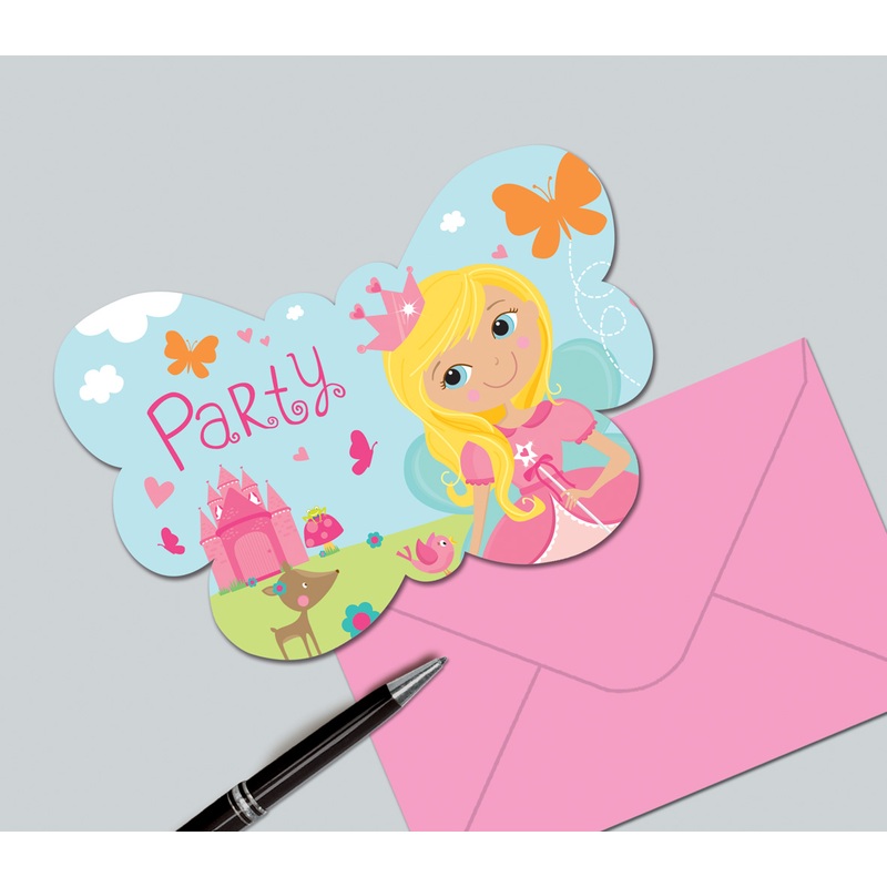 Adorable Princess Dafne invitation card in butterfly shape