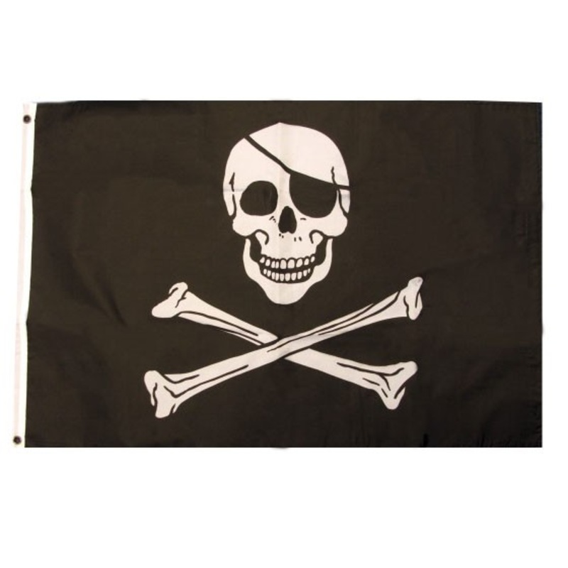 Black skull pirate flag 92 x 61cm