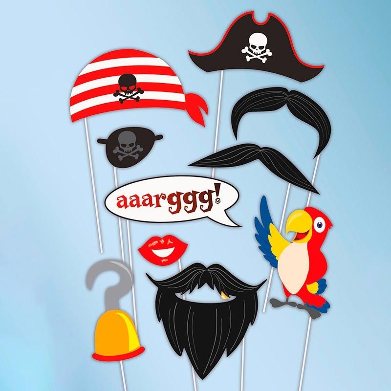 Captain Baracudas pirate photo props 10 pieces
