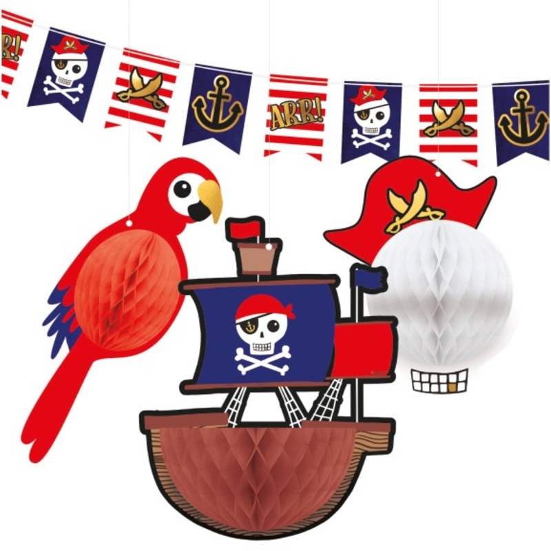 Pirate battle decoration set 4 pieces