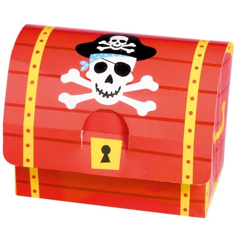 Pirate party cut out sheet treasure chest with skull symbol 8 pieces