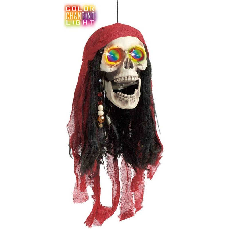Pirate skull with light effect 60cm
