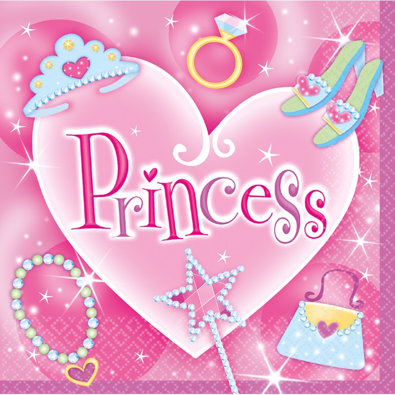 Set of 16 Fashion Queen Napkins Pink 33x33cm