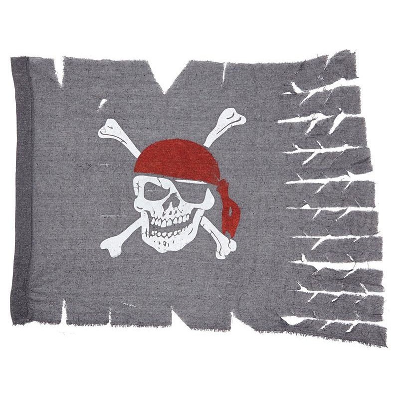 Shredded gray pirate flag 70 x 95cm