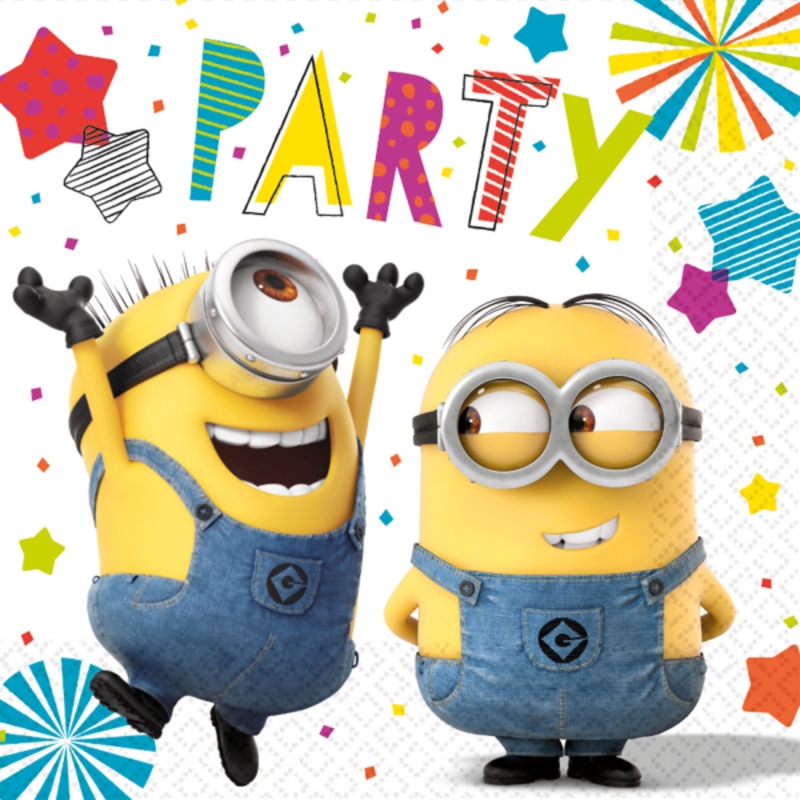 16 Minions Hooray Party Napkins 33cm