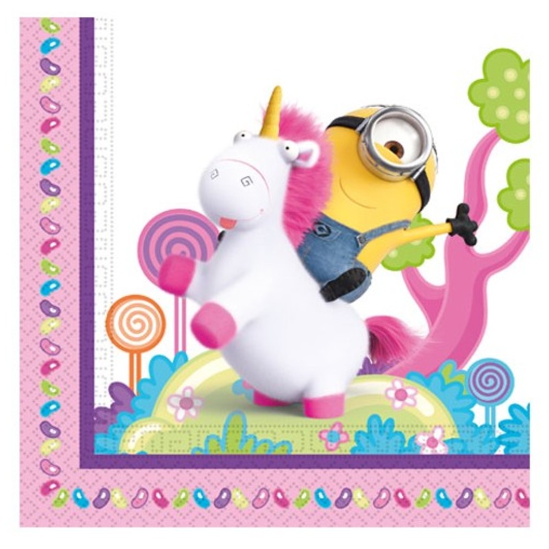 20 Minions napkins unicorn love