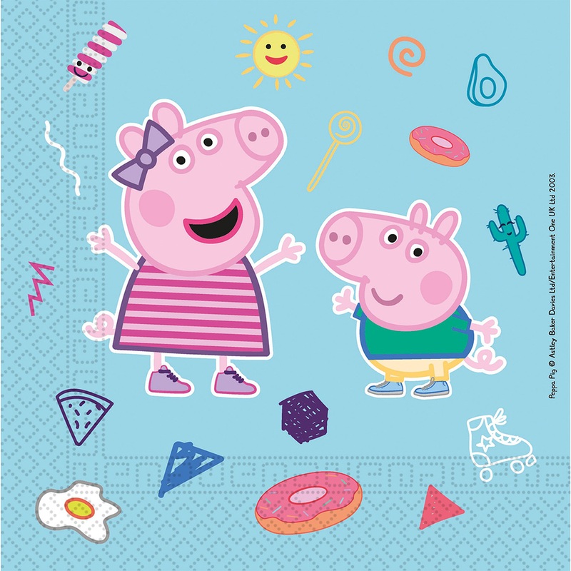 20 Peppa Pig Star Shine napkins 33cm compostable