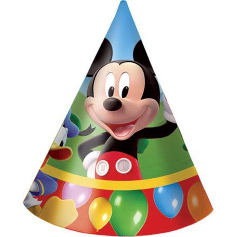 6 Mickey Mouse Wunderhaus party hats 16cm
