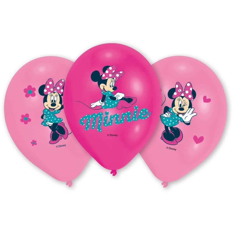 6 Minnie Mouse Balloons Pink 27.5cm