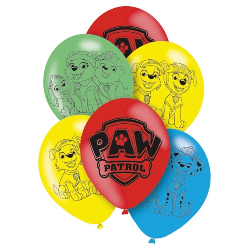 6 Paw Patrol 2022 balloons 27.5 cm