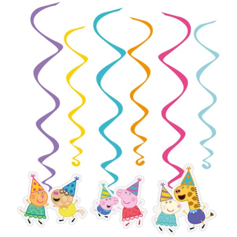6 spiral hangers - Peppa's Party