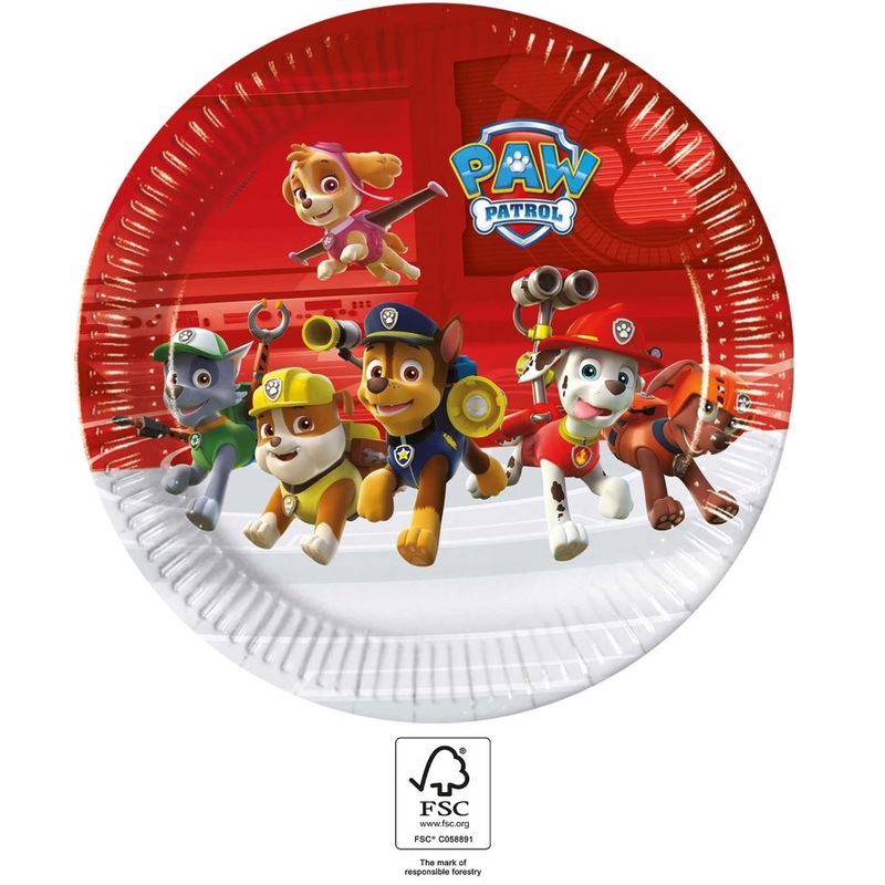 8 FSC Paw Patrol Team paper plates 23cm
