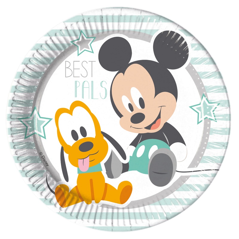 8 Mickey's crawling group paper plates 23cm