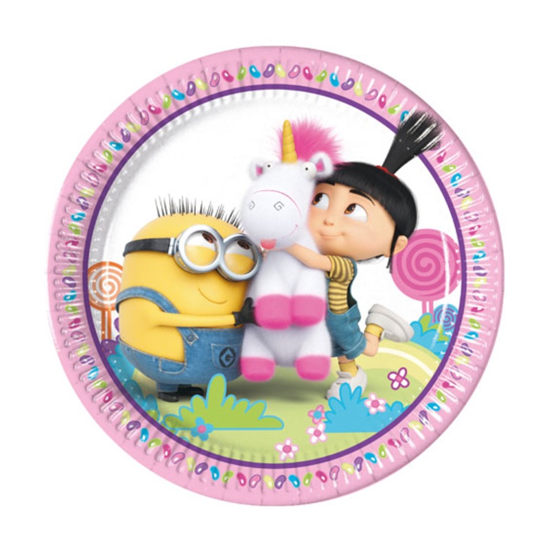8 Minions plate unicorn love 23cm