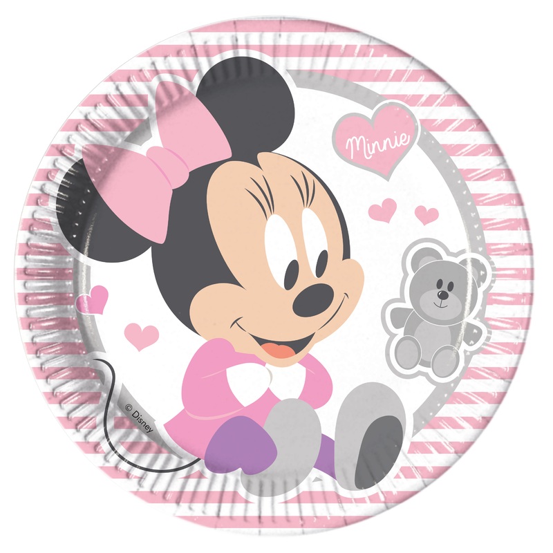 8 Minnies crawling group paper plates 23cm