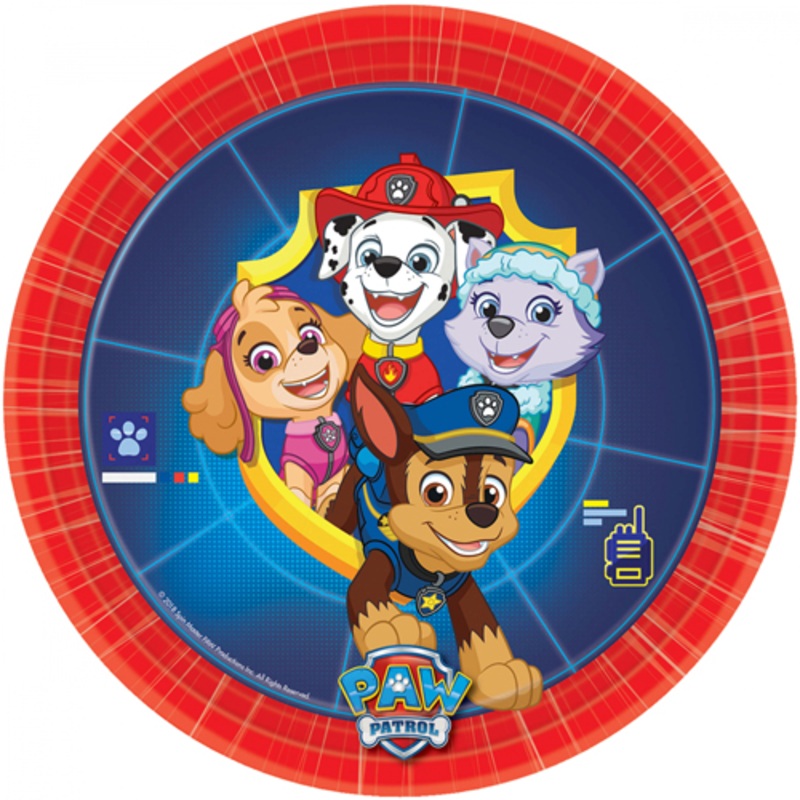 8 Paw Patrol Action paper plates 18cm