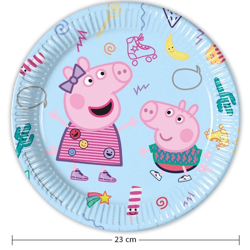 8 Peppa Pig Playday paper plates 23cm